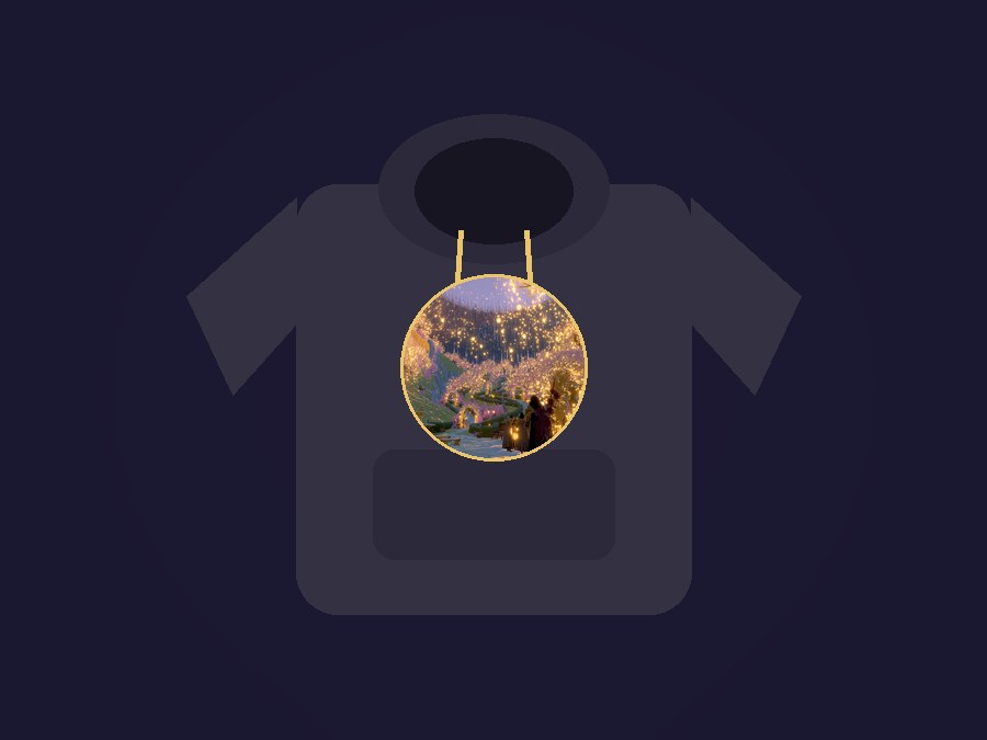 Dark heavyweight hoodie with a circular gold-ringed garden emblem